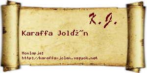 Karaffa Jolán névjegykártya