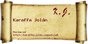 Karaffa Jolán névjegykártya